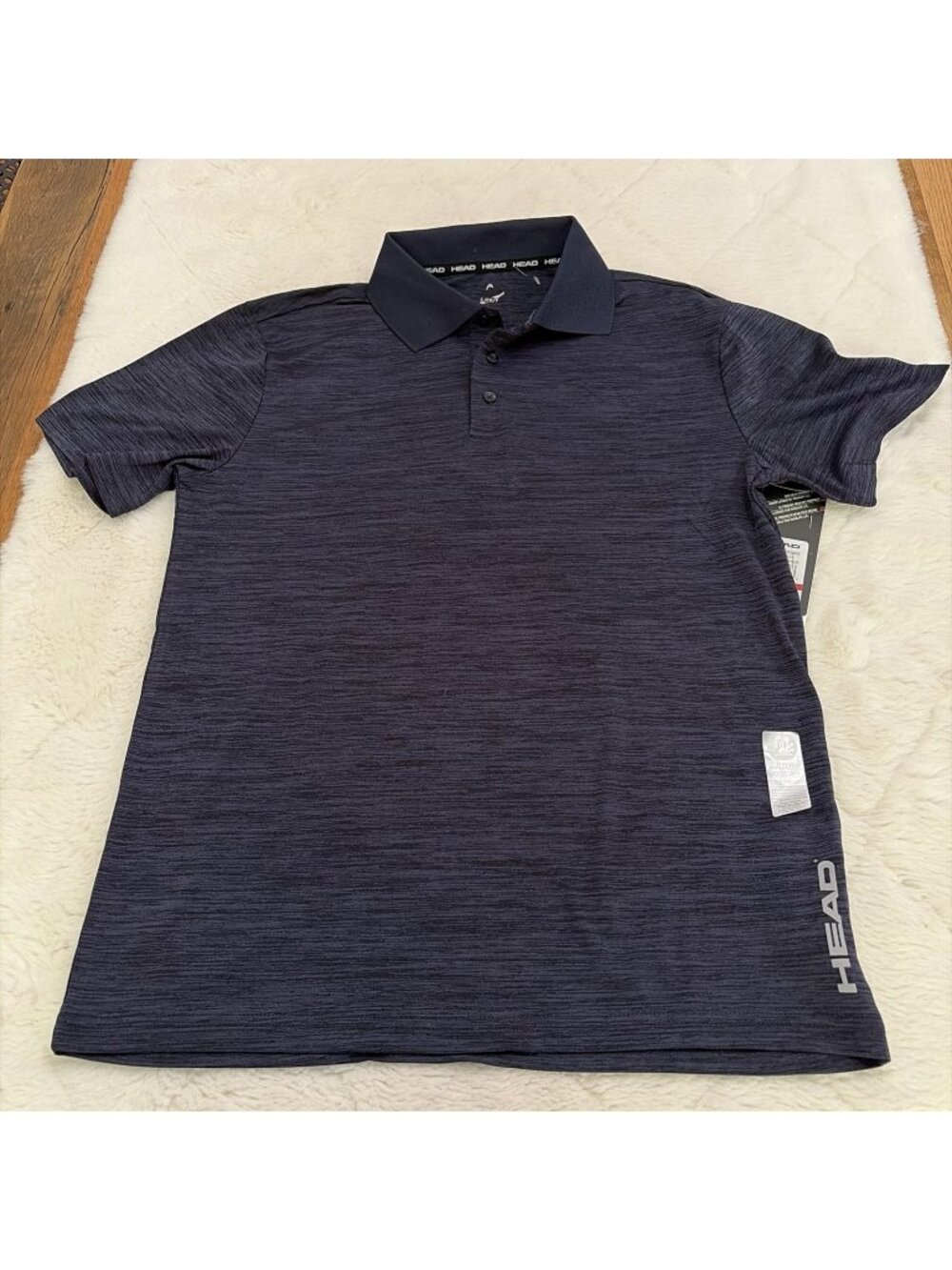 Head Men’s Navy Heather Polo Tee Small NWT Athletic Golf